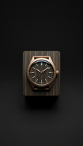 Polished bronze-accented sapphire crystal watch