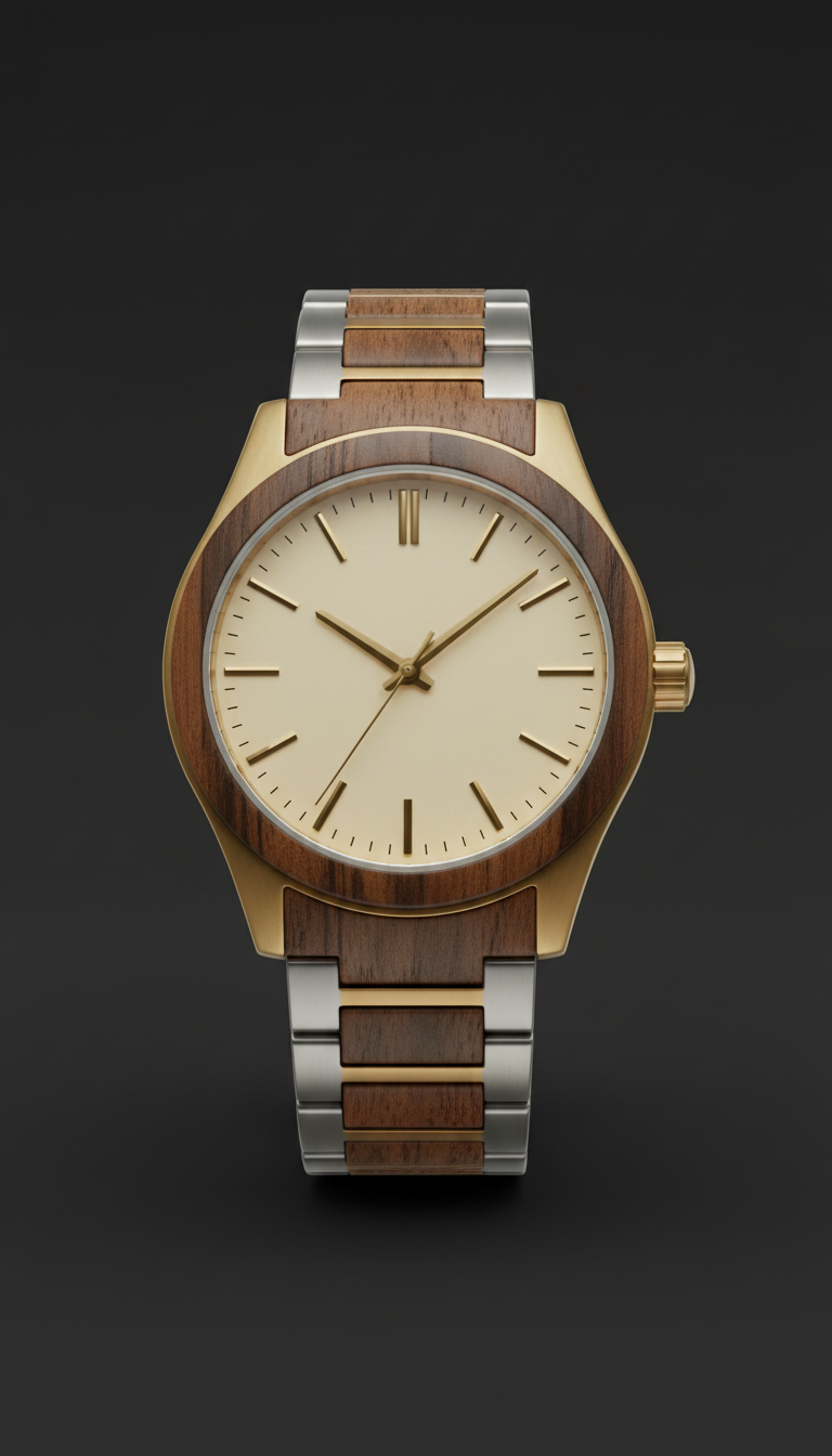 Aged Oak Automatic Classic Timepiece
