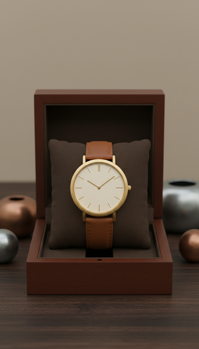 Burnished Chestnut Gold Minimalist Watch