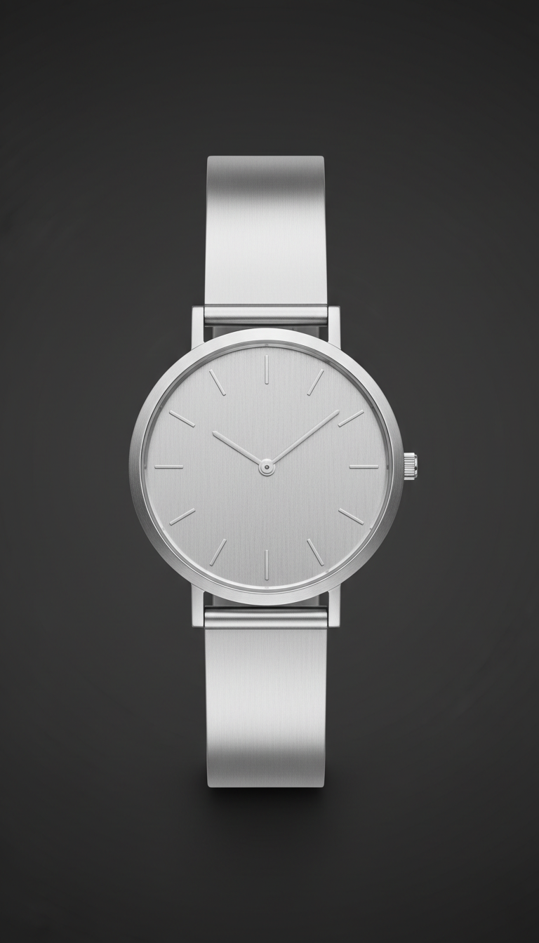 Brushed Silver Minimalist Quartz Watch