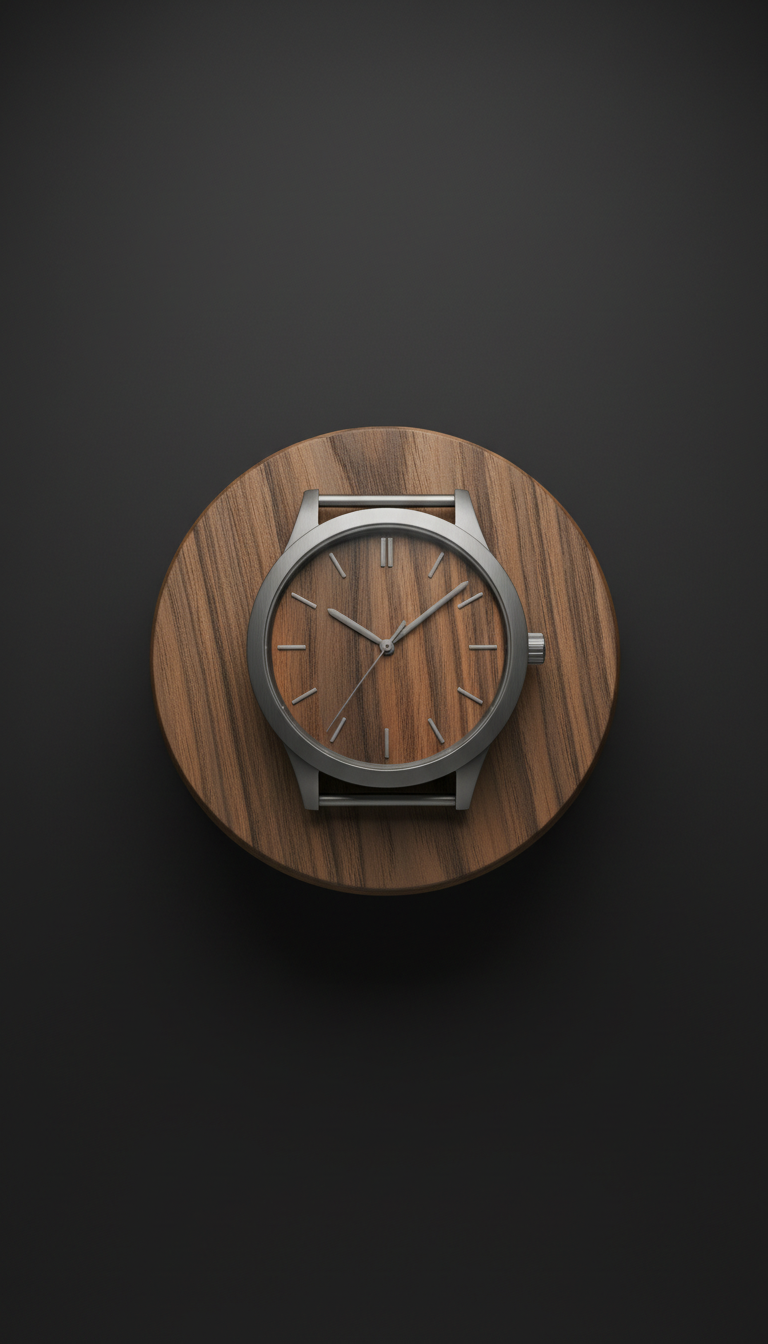 Steel gray limited edition hardwood dial watch