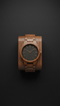 Smoked oak handcrafted wooden analog watch